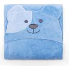 Manta Infantil com Capuz Baby Ursinho Feliz Azul Buettner