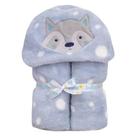 Manta Infantil com capuz bordado e forrado bichinhos