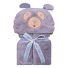 Manta Infantil Com Capuz Forrado E Bordado Bichinhos 3D Tamanho 85x100 - Inconfral