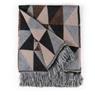 Manta Jacquard Misto com Franja 2,20 Dallas Caramelo e Preto