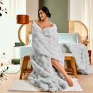 Manta King Blanket Fluffy Golden Toque Pele de Coelho Appel Cor:Camel