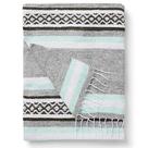 Manta Laguna Beach Textile Co Mexican Teal Grey 178x122cm Manta Laguna Beach Textile Co Mexican Teal Grey 178x122cm
