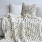 Manta Maetoow Chenille Chunky Knit 100x125cm Creme