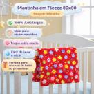 Manta Mantinha Bebê Antialérgico Macia Infantil Fleece Estampado 80x80cm