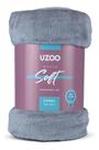 Manta Microfibra Flannel Soft Casal 180x220cm Cinza - Uzzo Manta Microfibra Flannel Soft Casal 180x220cm Cinza - Uzzo