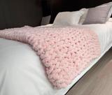 Manta MocadNG 102x102cm Chunky Knit Chenille rosa