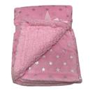 Manta para Bebê Camesa Estrelinha Rosa 75x150