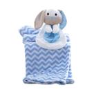Manta Para Bebê Com Naninha 1,00m x 0,75m Coelhinho Azul Corttex