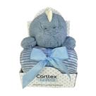 Manta para Bebê Dinossauro Azul Le Petit com Bichinho Corttex
