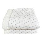 Manta Para Bebe Estampada E Sherpa - Stars Cinza