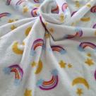 Manta Para Bebe Menina Branca Arco Iris Cobertor Microfibra Saída Maternidade Recém Nascido Berço 100x80 cm