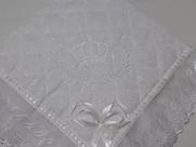 Manta para Bebe Toda Branca coroa Realeza - Manta para Batizado inteira Branca Laise 100 Algodão