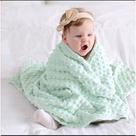 Manta para bebê verde agua inverno soft plush Bolha Mantinha de inverno bebe menino verde