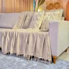 Manta para Sofá Cama Gigante Capa Protetor Sofa Retratil 2 e 3 Lugares Grande Terracota Cor:Areia