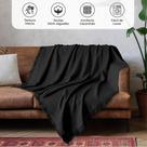 Manta Para Sofa e Cama Decorativa 1,40m x 1,70m Viena Lisa 100% Algodão Preto Manta Para Sofa e Cama Decorativa 1,40m x 1,70m Viena Lisa 100% Algodão Preto