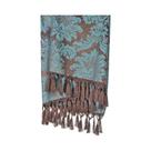 Manta para sofá em Tecido Jacquard Marrom e Turquesa Medalhão Tradicional Manta para sofá em Tecido Jacquard Marrom e Turquesa Medalhão Tradicional