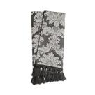 Manta para sofá em Tecido Jacquard Preto e Cru Medalhão Tradicional Manta para sofá em Tecido Jacquard Preto e Cru Medalhão Tradicional