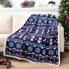 Manta PAVILIA Blue Christmas Sherpa Throw 127x152cm Manta PAVILIA Blue Christmas Sherpa Throw 127x152cm