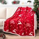 Manta PAVILIA Christmas Sherpa Throw Red 127x152 cm