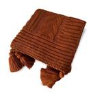 Manta Peseira de Tricot 90x180 Cm com Tassel - Trançada