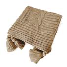 Manta Peseira de Tricot 90x180 Cm com Tassel - Trançada