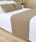 Manta Peseira Tricot Cama King 260x60cm +2 Capa de Almofada N1