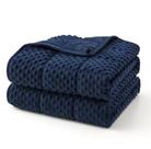 Manta ponderada Topcee 183 cm x 203 cm 6.8 kg Azul con lunares Minky