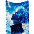 Manta SANMUU de flanela macia Jujutsu Kaisen azul Premier