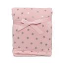 Manta Sherpa Flannel Estrelinhas 75 X 100 cm Rosa Camesa