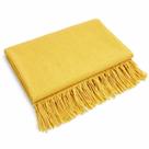 Manta Sofá Gigante 2,40x1,80m Algodão Artesanal Amarelo Ouro com Franjas Decorativa