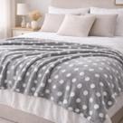 Manta Soft Cama Casal Estampa Poá Cobertor Aveludado 2,00x1,80m Fleece Toque Macio e Quentinho