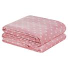 Manta Solteiro Flannel Petit Poá Macia Rosa