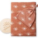 Manta Swaddle Miaoberry 100% algodão orgânico Rust Boho