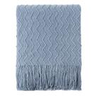 Manta Throw Blanket BATTILO HOME em malha texturizada cinza azulado 50x60