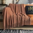 Manta Throw Blanket LOMAO Tricotada com Textura 100% Acrílica