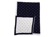 Manta Tricot Cia Do Neném Classic Azul Marinho 80X1,30cm