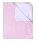 Manta Tricot Com Forro De Malha 95cm X 75cm Rosa