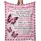 Manta UHANKRU para Nieta Rosa con Mariposas 150x125 cm