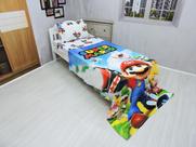 Manta Ultrasoft Lençol De Elástico Mario Bros 3pçs