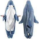 Manta vestível com capuz de flanela supermacia para adultos Shark