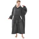 Manta vestível com capuz NORD ECO Oversized para mulheres - cinza