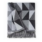 Manta Xale Dallas com Franjas Tecido Jacquard 220cm X 140cm Preto Clara Luz Decora Manta Xale Dallas com Franjas Tecido Jacquard 220cm X 140cm Preto Clara Luz Decora