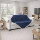 Manta Xale Decorativo Suede Almophadaria 1,40 M X 1,40 M Azul-escuro Liso