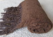 Manta Xale em Chenille Marrom 1,20x1,80m - Toque Macio e Sofisticado
