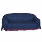 Manta Xale estofados Sofá Gigante Argolas Azul Marinho jacquard 1,80x2,80