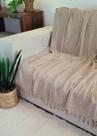 Manta Xale para sofá / cama 1,4x2,2m CARAMELO tear artesanal decorativa protetora Manta Xale para sofá / cama 1,4x2,2m CARAMELO tear artesanal decorativa protetora