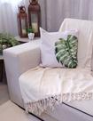 Manta Xale para sofá / cama 1,4x2,2m CREME tear artesanal decorativa protetora