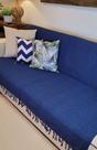 Manta Xale para sofá e cama 2,70x2,20m AZUL MARINHO tear artesanal protetora decorativa gigante Manta Xale para sofá e cama 2,70x2,20m AZUL MARINHO tear artesanal protetora decorativa gigante