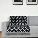 Manta Xale Para Sofá Jacquard Tecido Misto com Franja 1,40 x 1,60