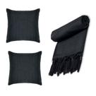 Manta Xalé Protetora Para Sofá e Cama Decoração Lisa com 2 Almofadas Cheias